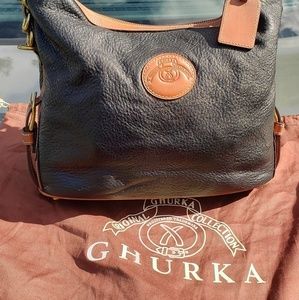 Ghurka Pebble Leather Hobo/Shoulder Purse